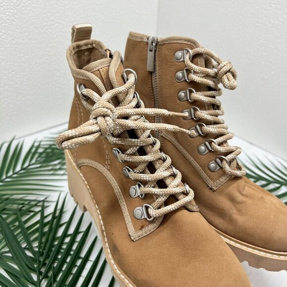 Dolce Vita Huey Hiker Whiskey Nubuck Leather Lace-Up Ankle Boots Size 6 - Picture 6 of 13